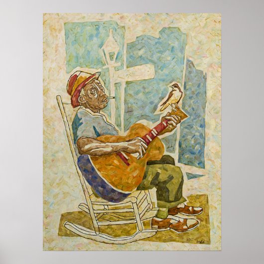 Afdrukken "Blues Bird" Poster (Voorkant)