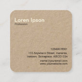 Afdrukken camera - Cream + Black op Kraft Card Vierkante Visitekaartje (Achterkant)