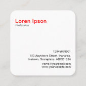 Afdrukken camera - rood + zwart op wit vierkante visitekaartje (Achterkant)