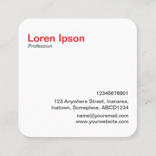 Afdrukken camera - rood + zwart op wit vierkante visitekaartje (Achterkant)