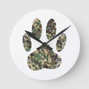 Afdrukken camo dog ronde klok
