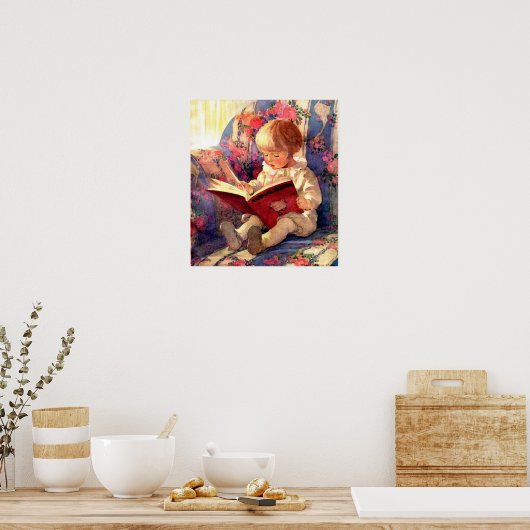 Afdrukken  canvas lezen poster (Keuken)