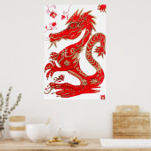 Afdrukken, Chinees Zodiac Dragon Poster (Keuken)
