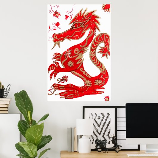 Afdrukken, Chinees Zodiac Dragon Poster (Thuiskantoor)