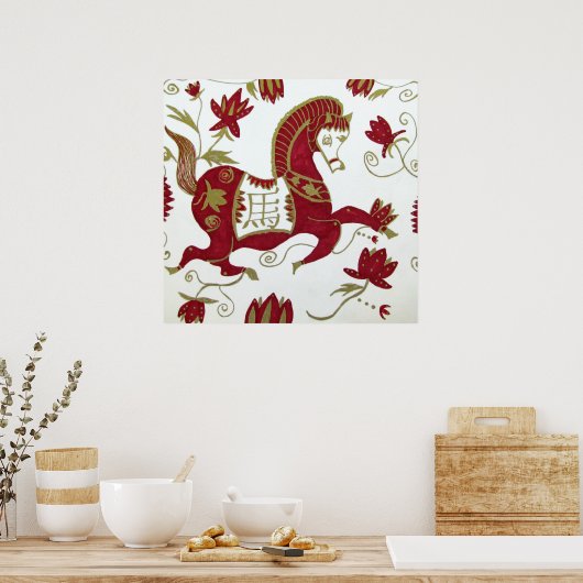 Afdrukken, Chinees Zodiac Horse Poster (Keuken)
