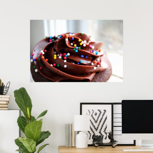 Afdrukken chocolade Cupcake Poster (Thuiskantoor)