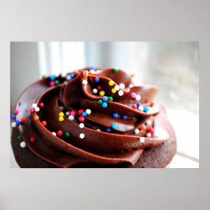 Afdrukken chocolade Cupcake Poster