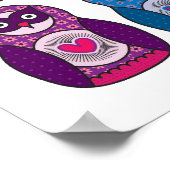 Afdrukken - Cute Rainbow Matryoshka Owl Poster (Hoek)
