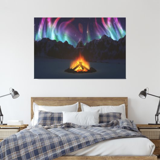 Afdrukken Cwm Aurora Canvas (Insitu (Slaapkamer))