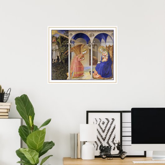 Afdrukken: De aankondiging van Fra Angelico Poster (Thuiskantoor)