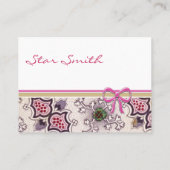  afdrukken Diep Rasberry Plum Green White Visitekaartje (Achterkant)