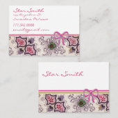  afdrukken Diep Rasberry Plum Green White Visitekaartje (Voorkant / Achterkant)