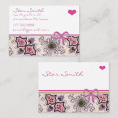  afdrukken Diep Rasberry Plum Green White Visitekaartje (Voorkant / Achterkant)