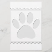 Afdrukken Dog Paw Uitknippen Briefpapier (Voorkant)