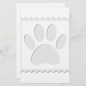Afdrukken Dog Paw Uitknippen Briefpapier (Voorkant / Achterkant)