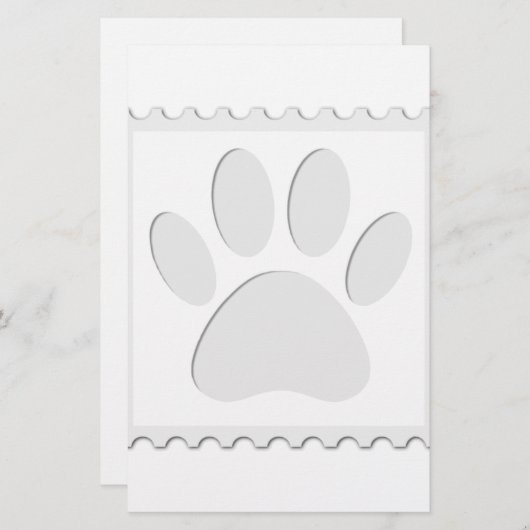 Afdrukken Dog Paw Uitknippen Briefpapier (Voorkant / Achterkant)