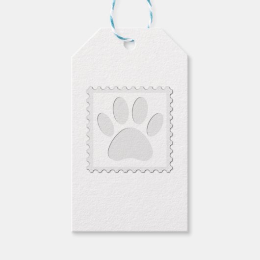 Afdrukken Dog Paw Uitknippen Cadeaulabel (Voorkant)
