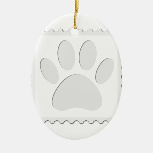 Afdrukken Dog Paw Uitknippen Keramisch Ornament (Voorkant)