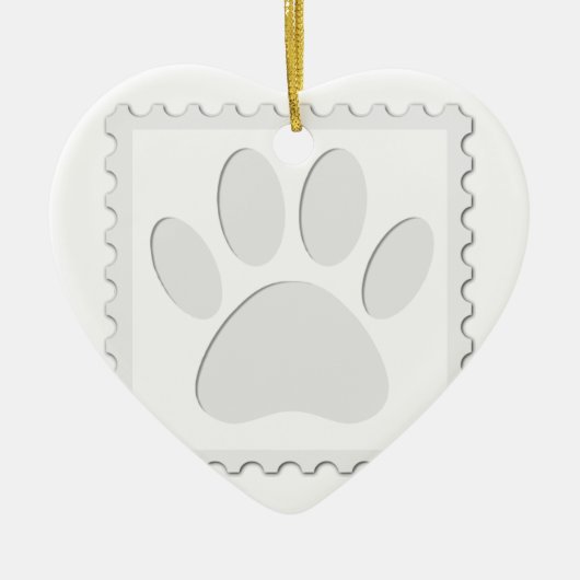 Afdrukken Dog Paw Uitknippen Keramisch Ornament (Voorkant)