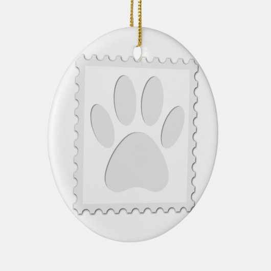 Afdrukken Dog Paw Uitknippen Keramisch Ornament (Rechts)