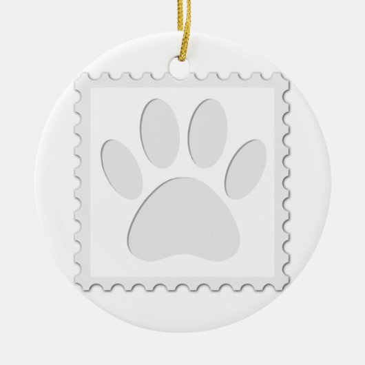 Afdrukken Dog Paw Uitknippen Keramisch Ornament (Voorkant)