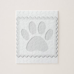 Afdrukken Dog Paw Uitknippen Legpuzzel