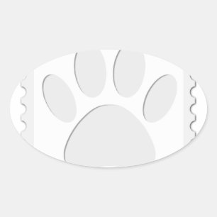 Afdrukken Dog Paw Uitknippen Ovale Sticker