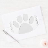 Afdrukken Dog Paw Uitknippen Ovale Sticker (Envelop)