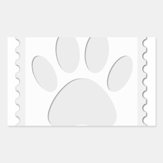 Afdrukken Dog Paw Uitknippen Rechthoekige Sticker (Voorkant)