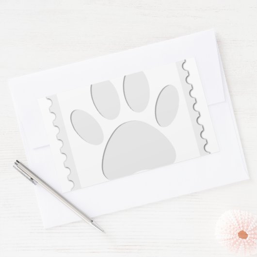 Afdrukken Dog Paw Uitknippen Rechthoekige Sticker (Envelop)