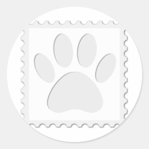Afdrukken Dog Paw Uitknippen Ronde Sticker