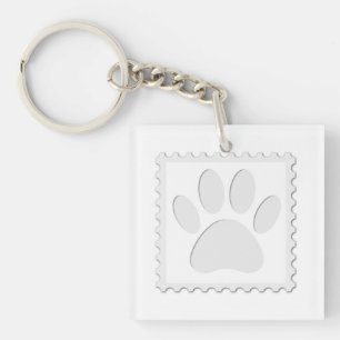 Afdrukken Dog Paw Uitknippen Sleutelhanger