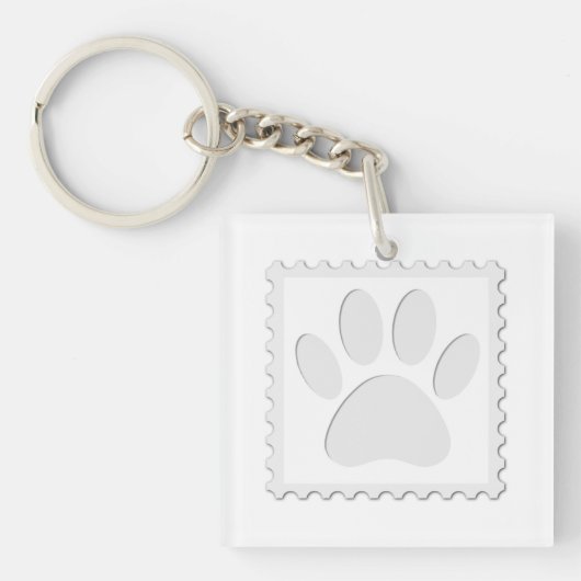 Afdrukken Dog Paw Uitknippen Sleutelhanger (voorkant)