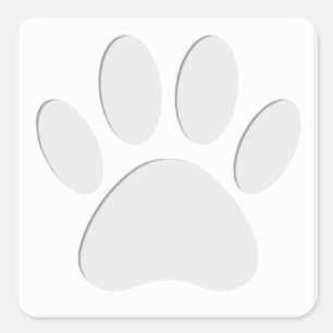 Afdrukken Dog Paw Uitknippen Vierkante Sticker