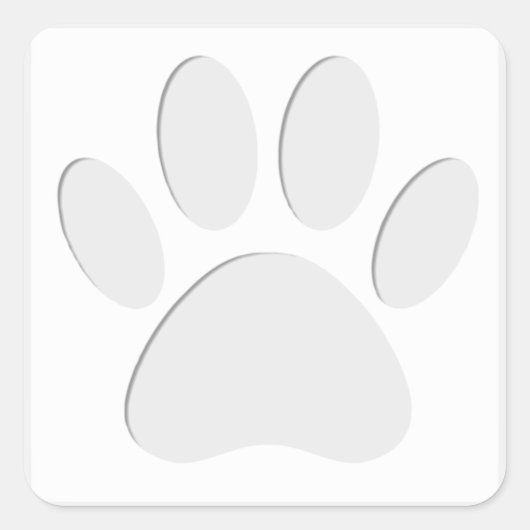 Afdrukken Dog Paw Uitknippen Vierkante Sticker (Voorkant)