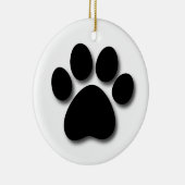 Afdrukken Dog Paw voor Hondenliefhebber ZWART PAW  Keramisch Ornament (Rechts)