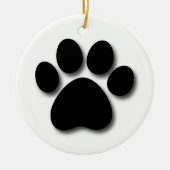 Afdrukken Dog Paw voor Hondenliefhebber ZWART PAW  Keramisch Ornament (Voorkant)
