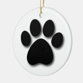Afdrukken Dog Paw voor Hondenliefhebber ZWART PAW  Keramisch Ornament (Links)