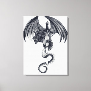 Afdrukken draak en zwaard verrekend Canvas