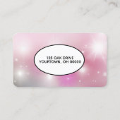 Afdrukken en hart plakken op roze balk visitekaartje (Achterkant)