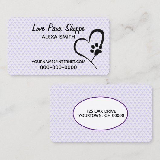 Afdrukken en hart tekenen visitekaartje (Voorkant / Achterkant)