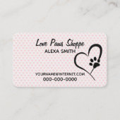 Afdrukken en roze harten tekenen visitekaartje (Voorkant)