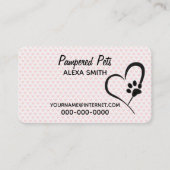 Afdrukken en roze harten tekenen visitekaartje (Voorkant)