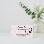 Afdrukken en roze harten tekenen visitekaartje (Staand voorkant)