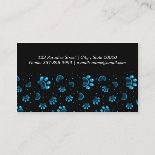 Afdrukken en vergroten/combineren in blauwe kleur visitekaartje (Achterkant)