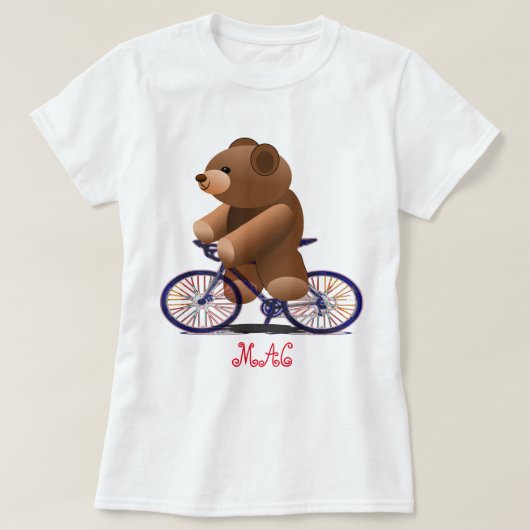 Afdrukken fietsen en Teddy Bear T-shirt (Design voorkant)