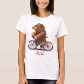 Afdrukken fietsen en Teddy Bear T-shirt (Voorkant)