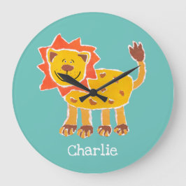 Afdrukken gepersonaliseerde lion Collage Grote Klok