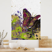 Afdrukken geplateerde vlindermatte (32 x 48 inch) poster (Keuken)