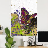 Afdrukken geplateerde vlindermatte (32 x 48 inch) poster (Thuiskantoor)